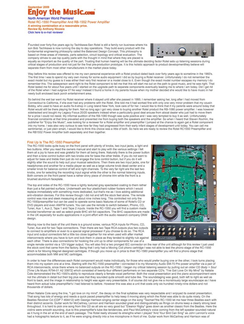 Rotel RC-1550 Brochure & specs
