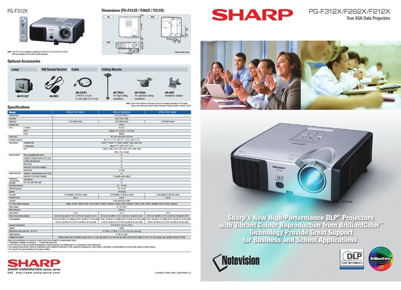 Sharp PG-F312X - Notevision XGA DLP Projector User manual