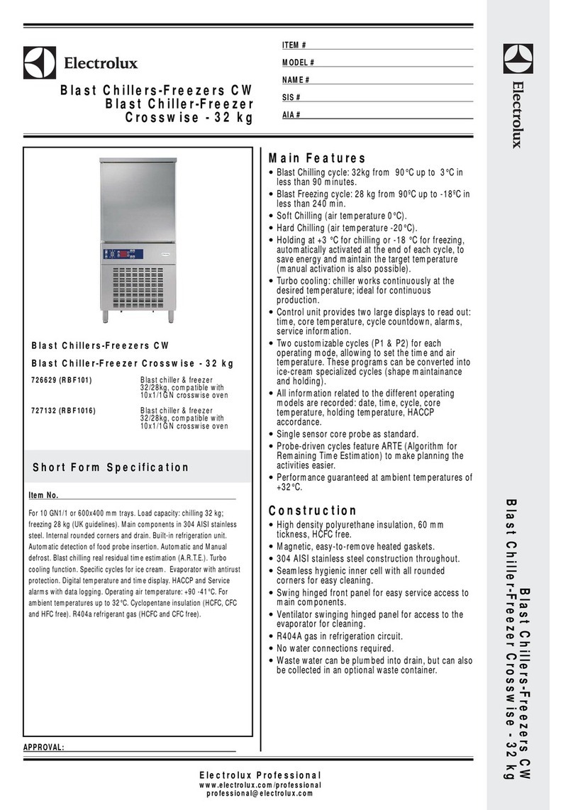 Electrolux 726629 Dimensions and specifications