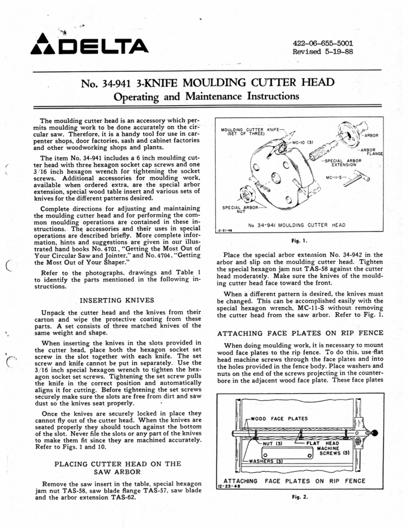 Delta 34-941 Operating and maintenance instructions Delta 34-941 Operating and maintenance instructions