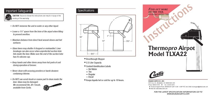 Curtis Thermopro Airpot TLXA22 instructions