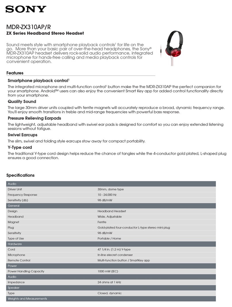 Sony MDR-ZX310AP/R Specifications