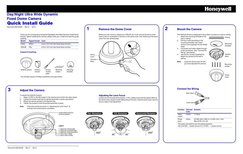 Honeywell HD3UX User manual