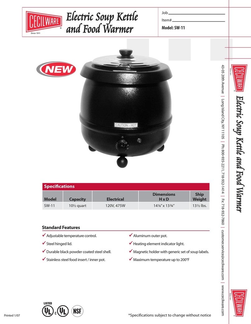 Cecilware SW-11 Specifications