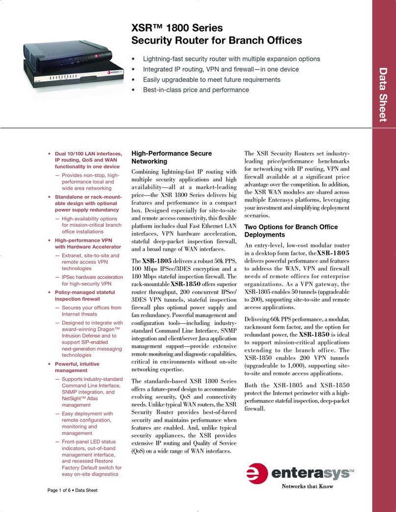 Enterasys X-Pedition XSR-1805 User manual