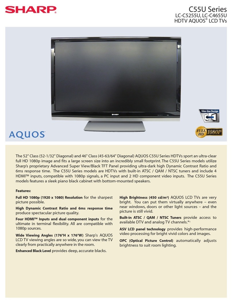 Sharp LC-C4655U - AQUOS Liquid Crystal Television Installation and operation manual