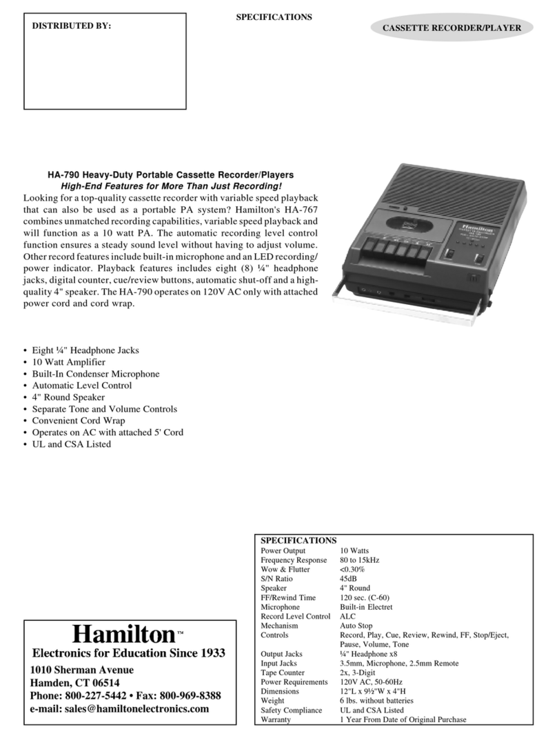 Hamilton Electronics HA-790 Specifications