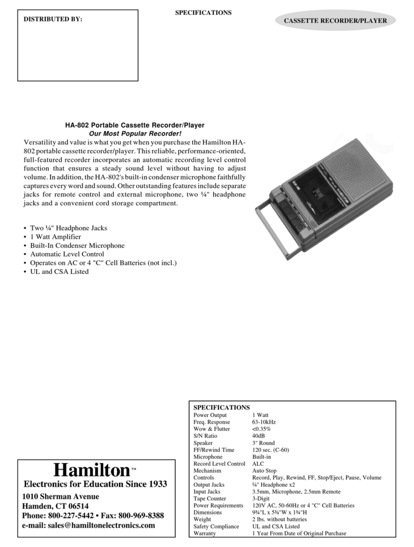 Hamilton Electronics HA-802 Specifications