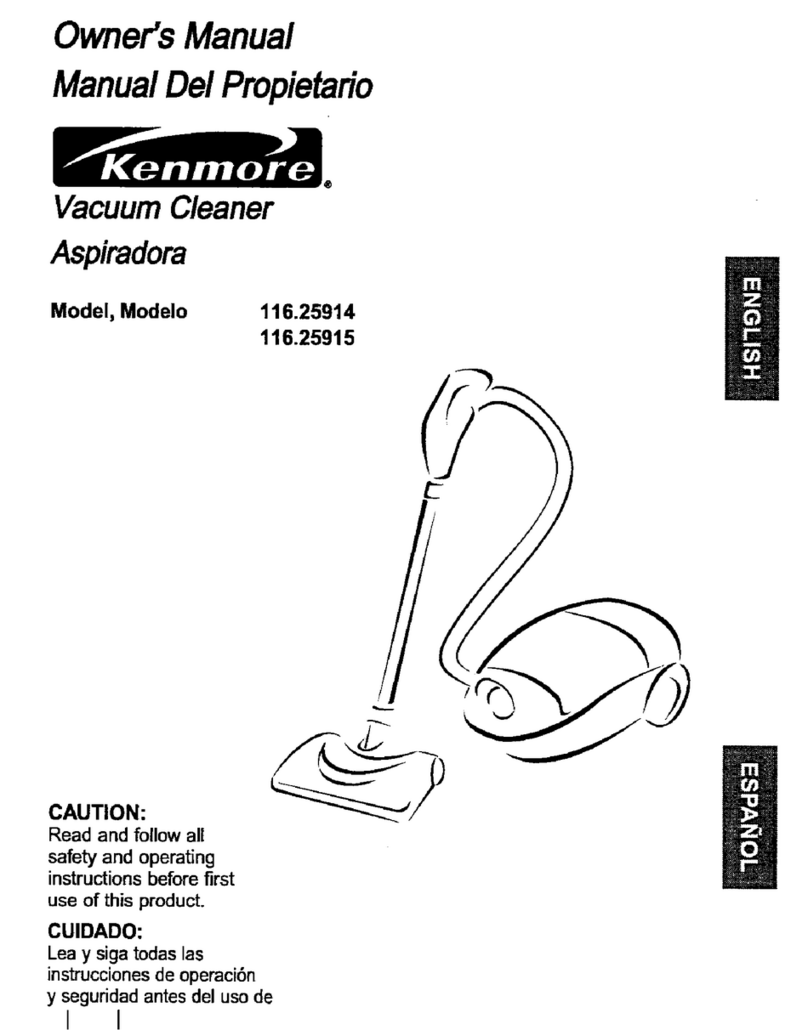 Kenmore ASPIRADORA 116.25914 owner's manual