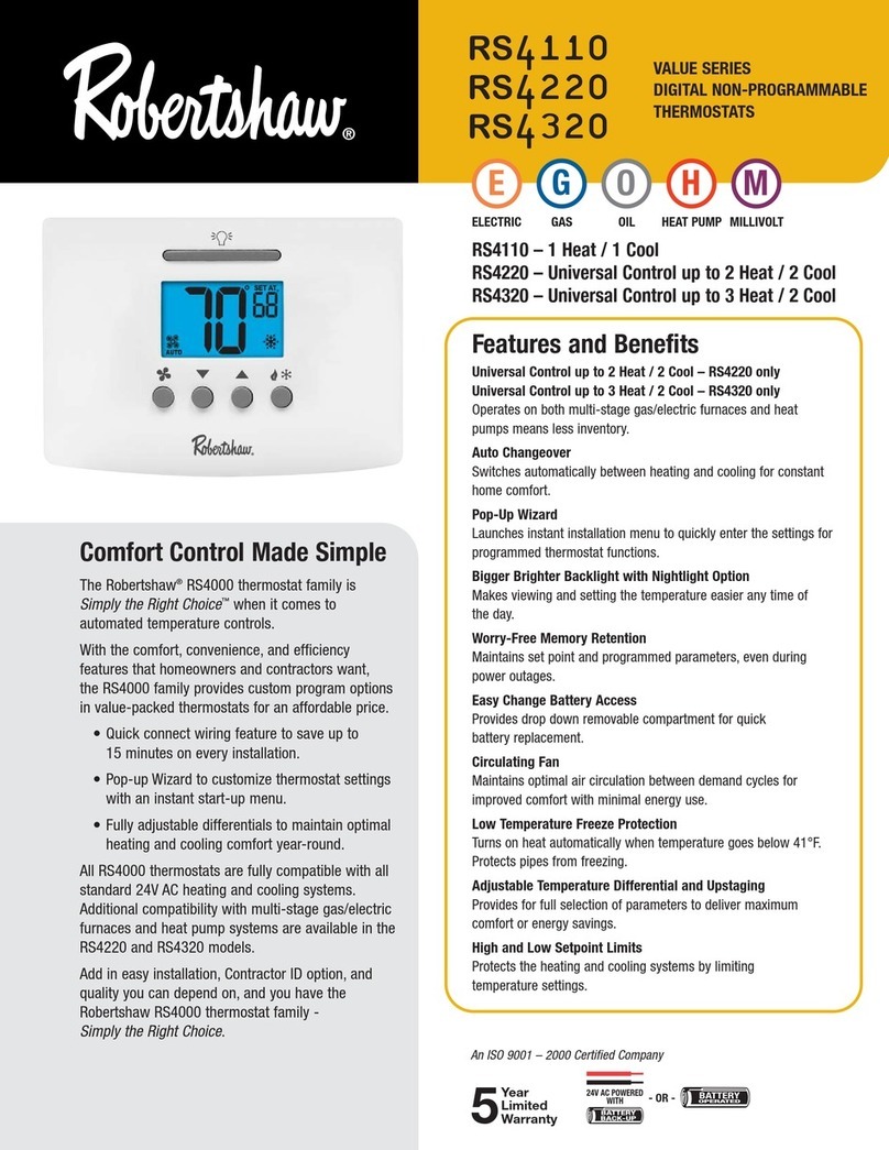 Robertshaw RS4110 User manual