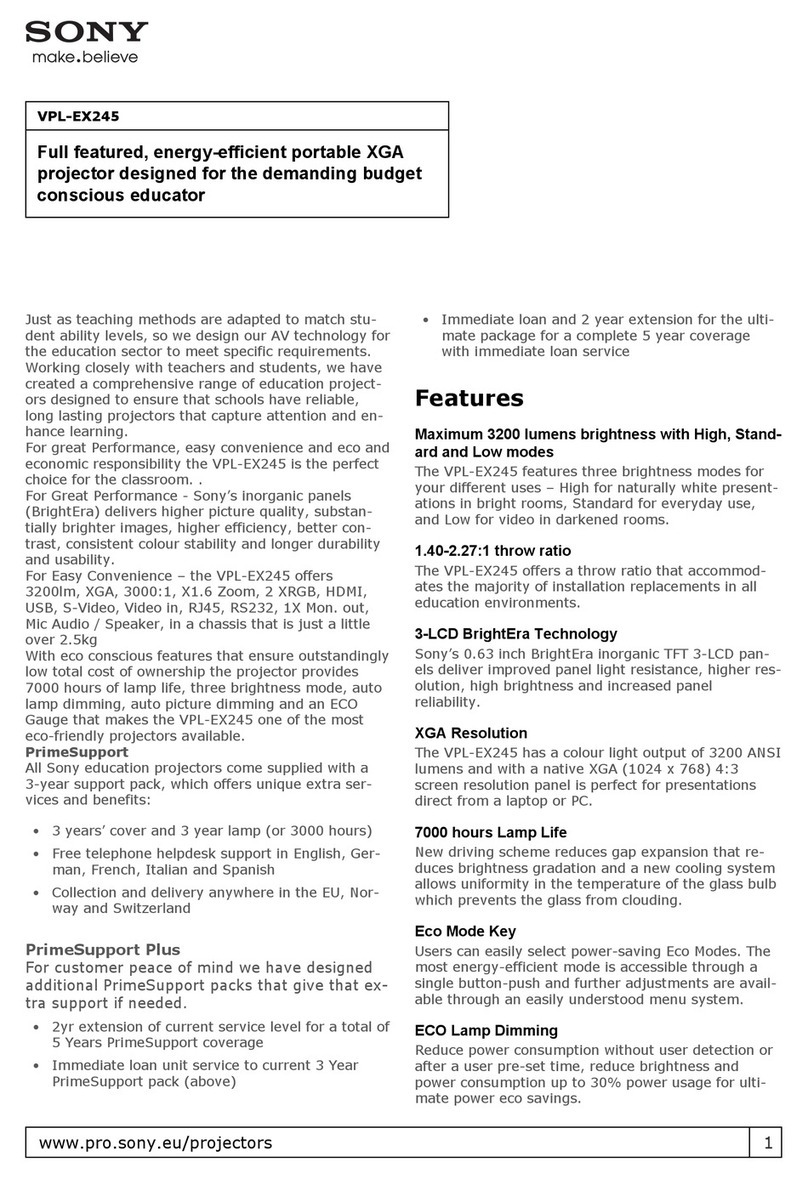 Sony VPL-EX245 User manual