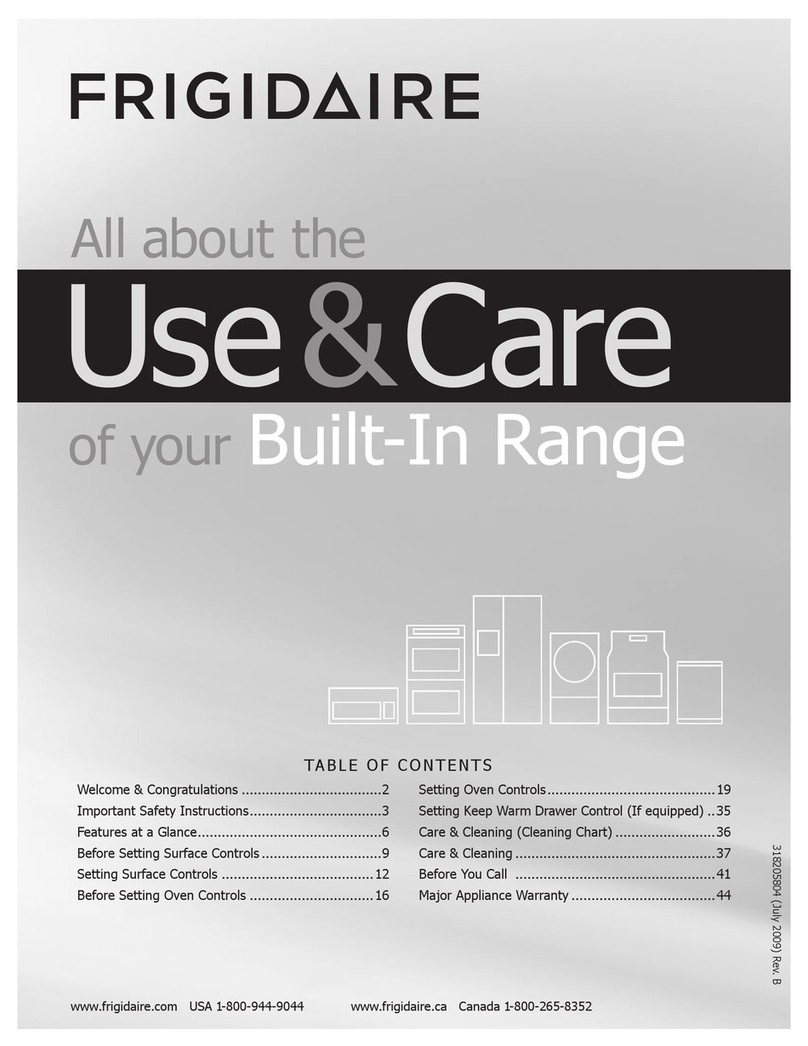 Frigidaire 18" built-in and portable Owner's manual