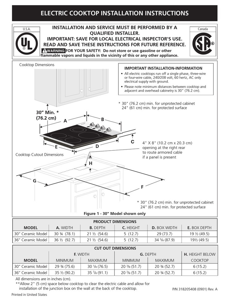 Frigidaire Compact 30 installation instructions