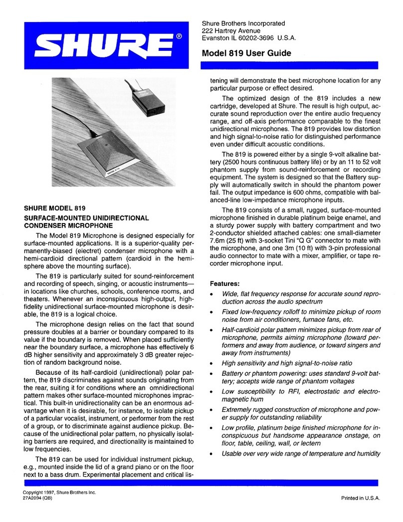 Shure 819 User manual