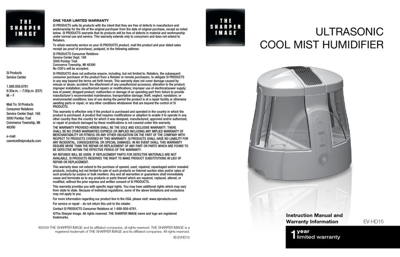 Sharper Image EV-HD15 User manual Sharper Image EV-HD15 User manual