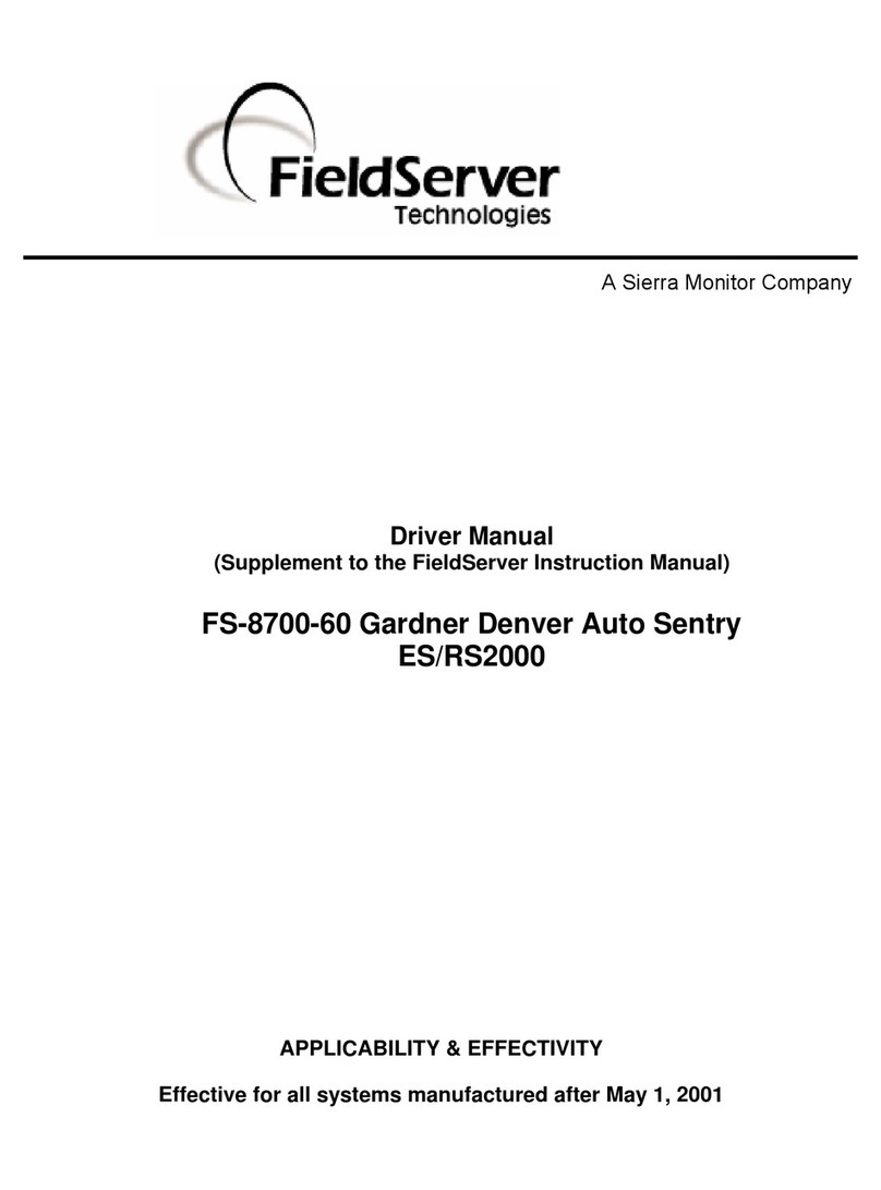 FieldServer Gardner Denver FS-8700-60 User manual FieldServer Gardner Denver FS-8700-60 User manual