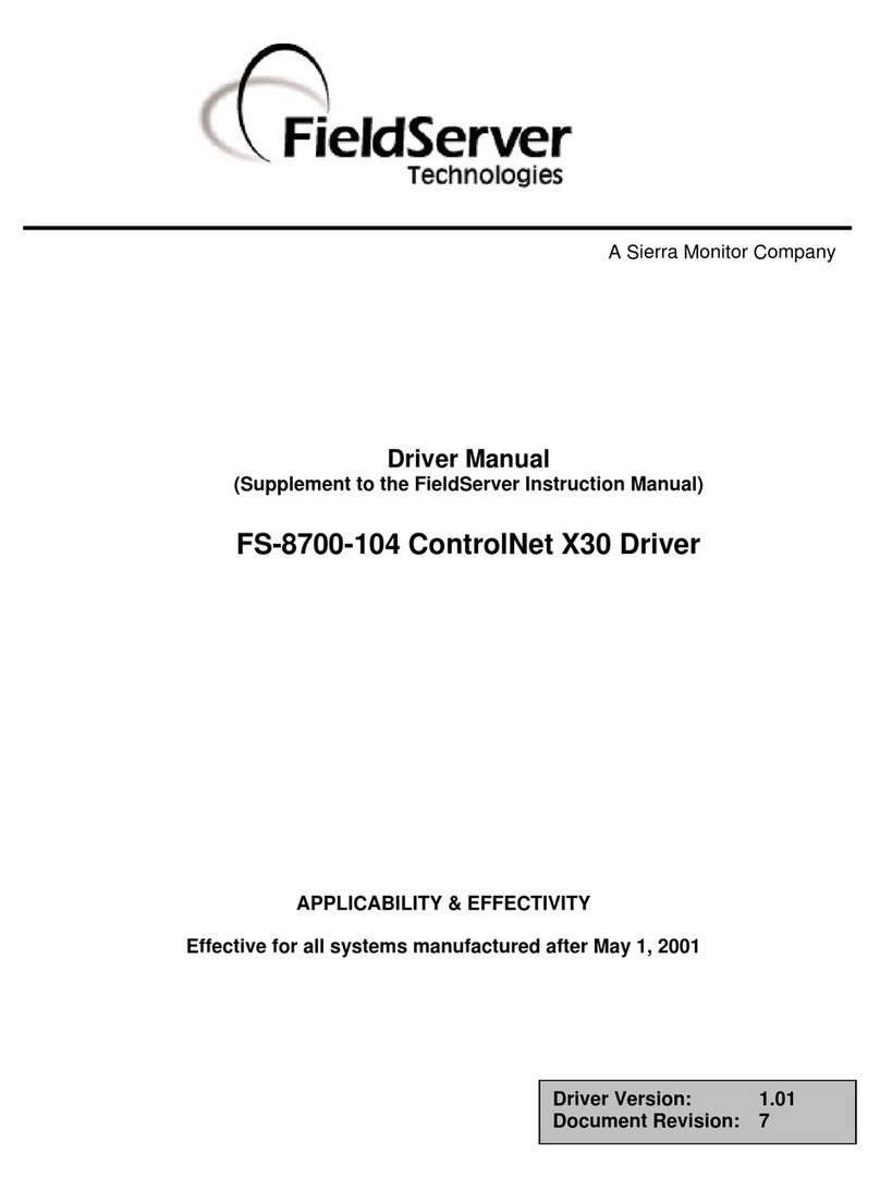 FieldServer FS-8700-104 ControlNet X30 manual&nbsp;