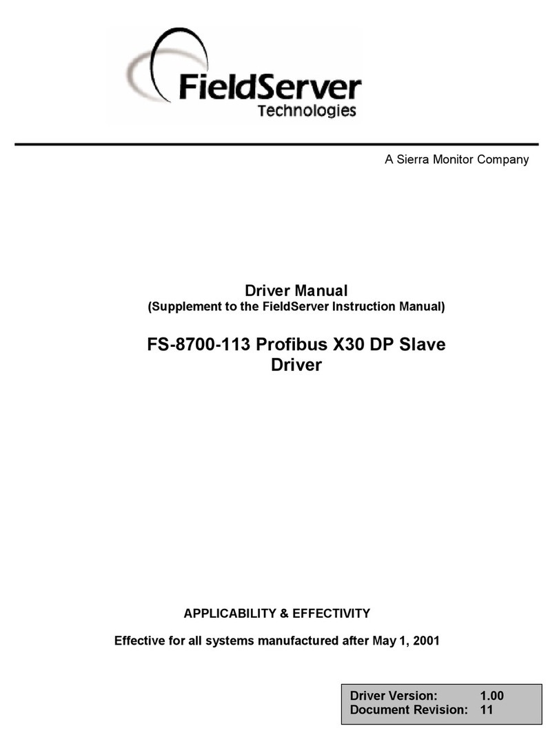 FieldServer Profibus FS-8700-113 manual&nbsp;