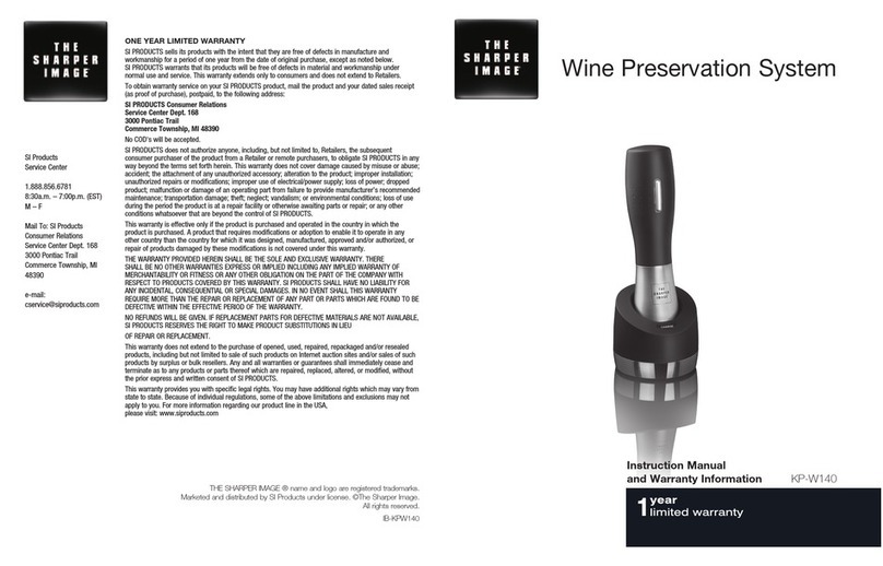 Sharper Image KP-W140 User manual Sharper Image KP-W140 User manual