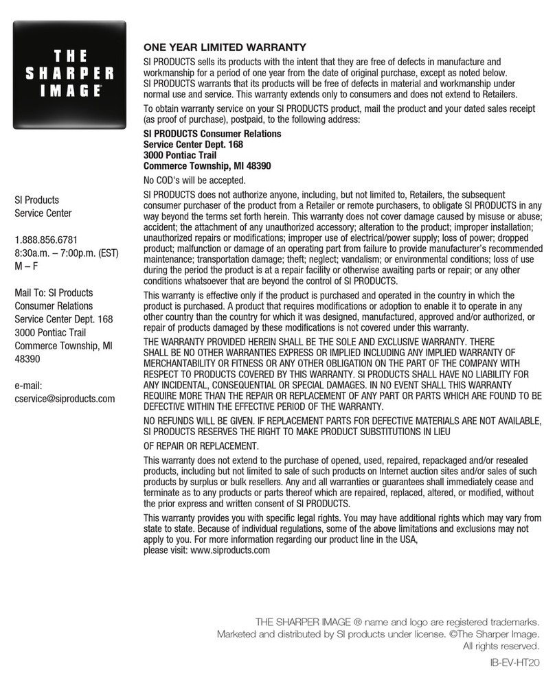 Sharper Image EV-HT20 instruction manual