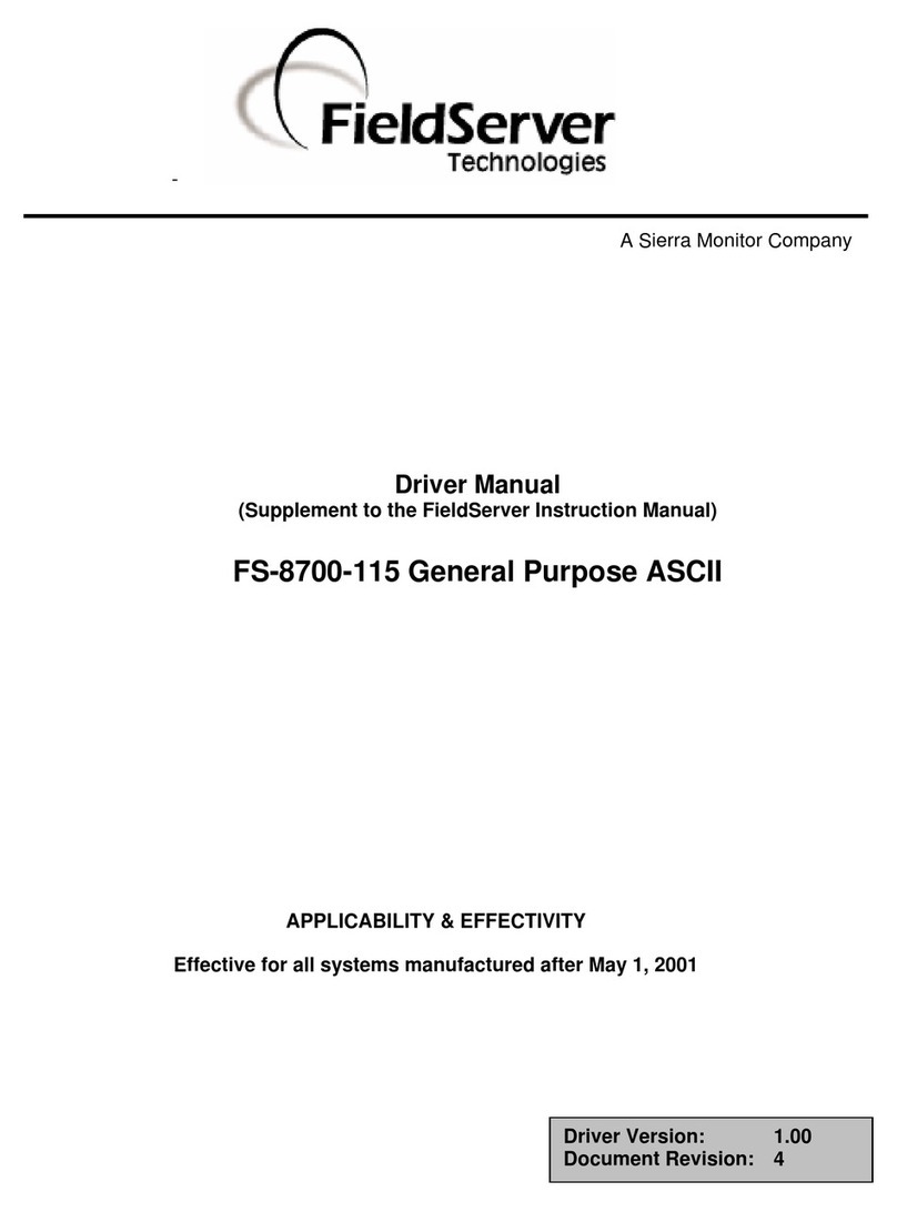 FieldServer FS-8700-115 User manual FieldServer FS-8700-115 User manual