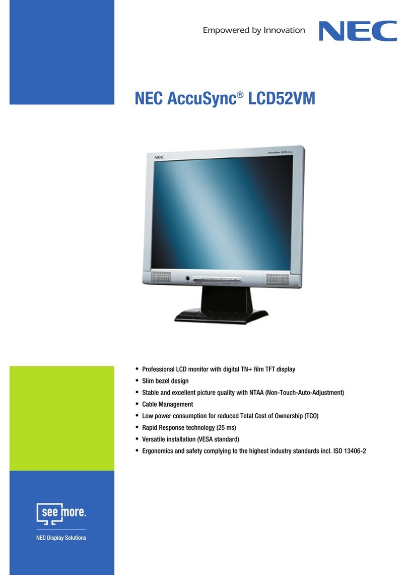 NEC LCD52VM - AccuSync - 15" LCD Monitor User manual