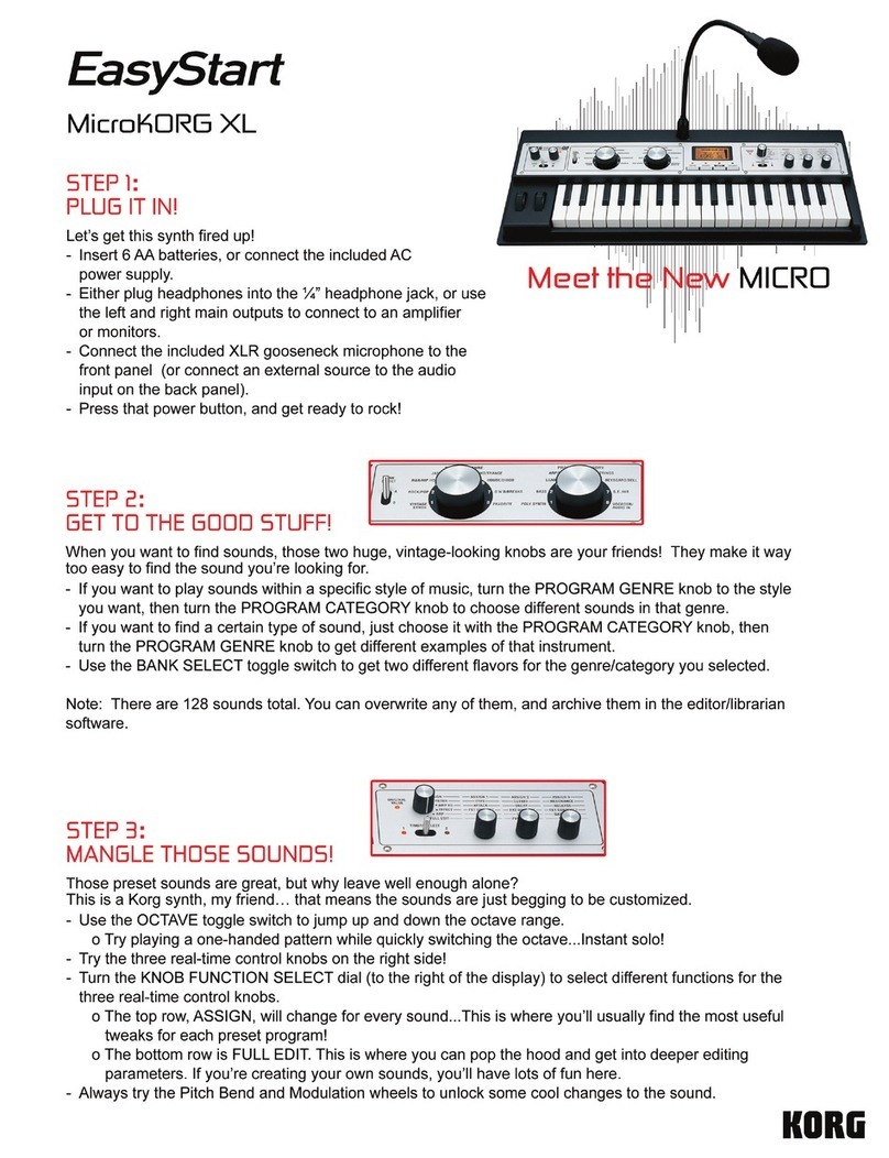 Korg MicroKORG XL Product information sheet