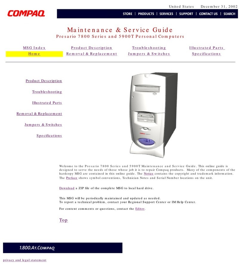 Compaq Presario 7800 Series User manual