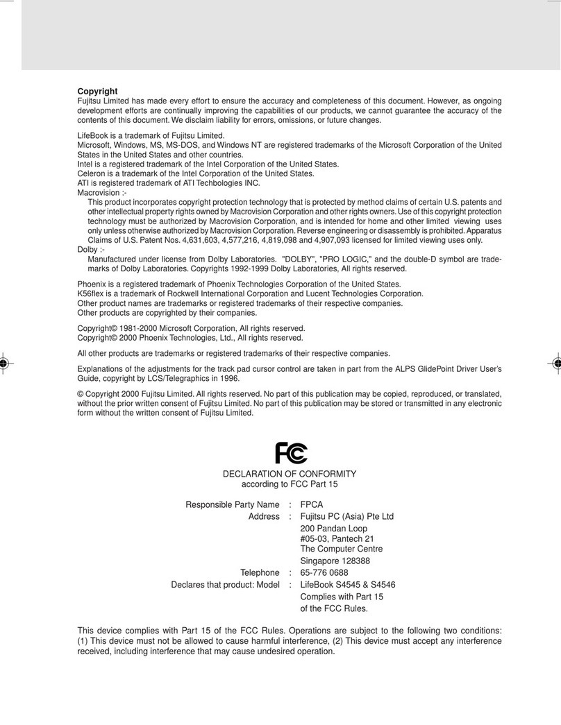 Fujitsu LIFEBOOK Notebook User manual