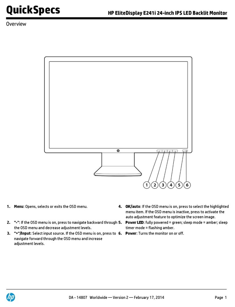 HP EliteDisplay E241i User instructions