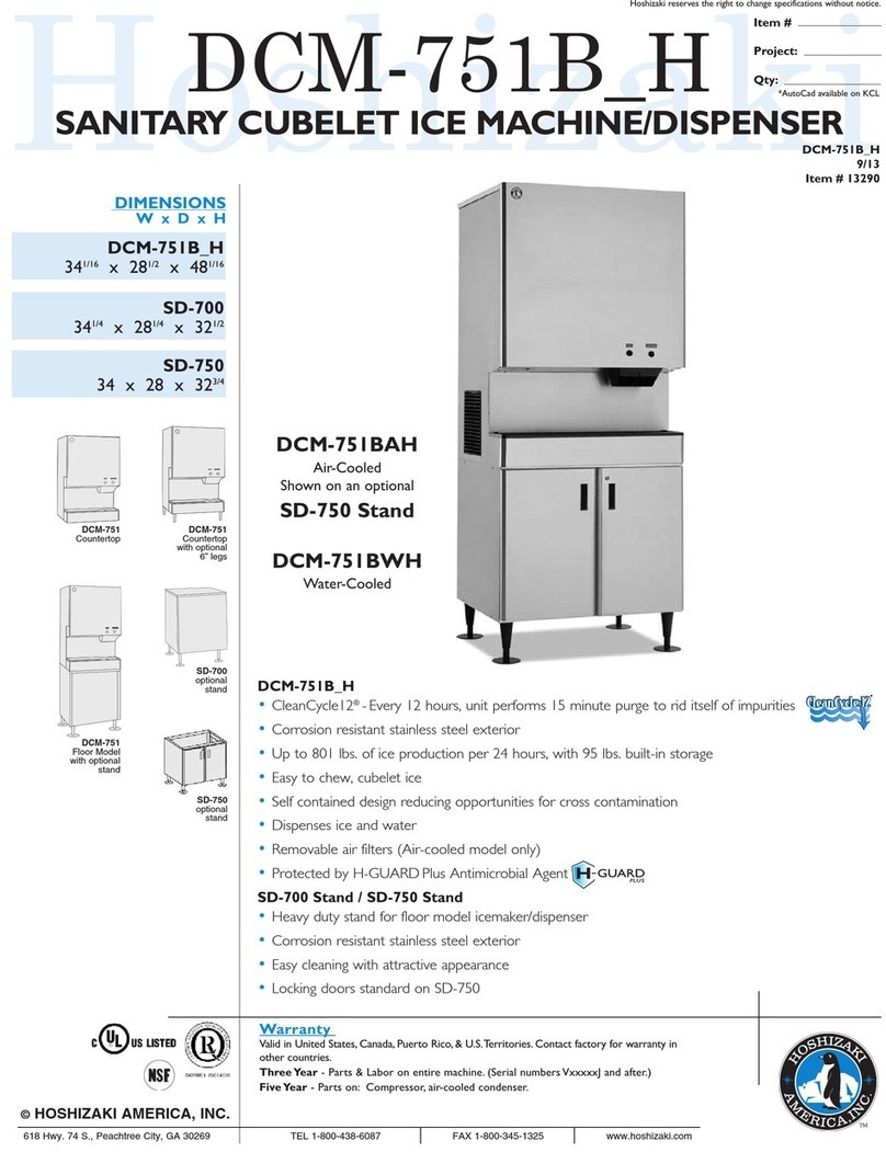 Hoshizaki DCM-751BAH Dimensions and specifications