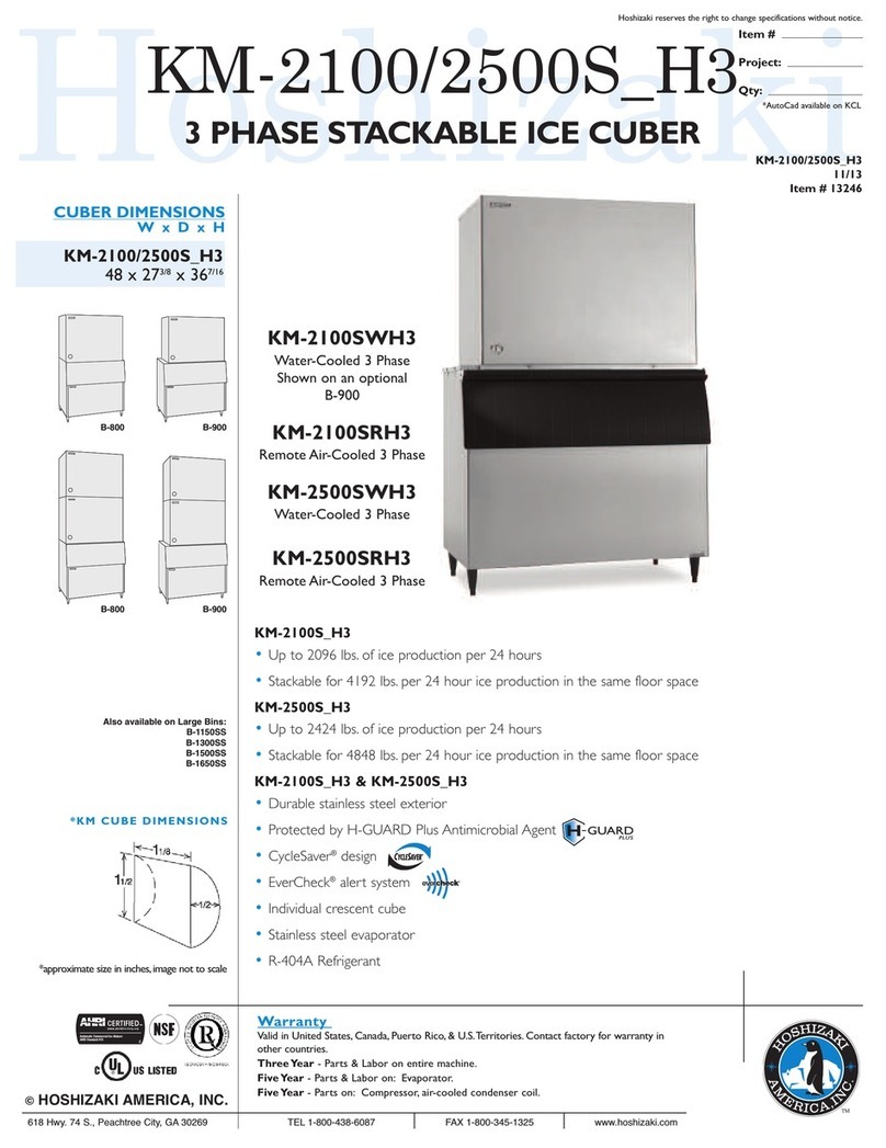 Hoshizaki KM-2100SWH3 Owner's manual