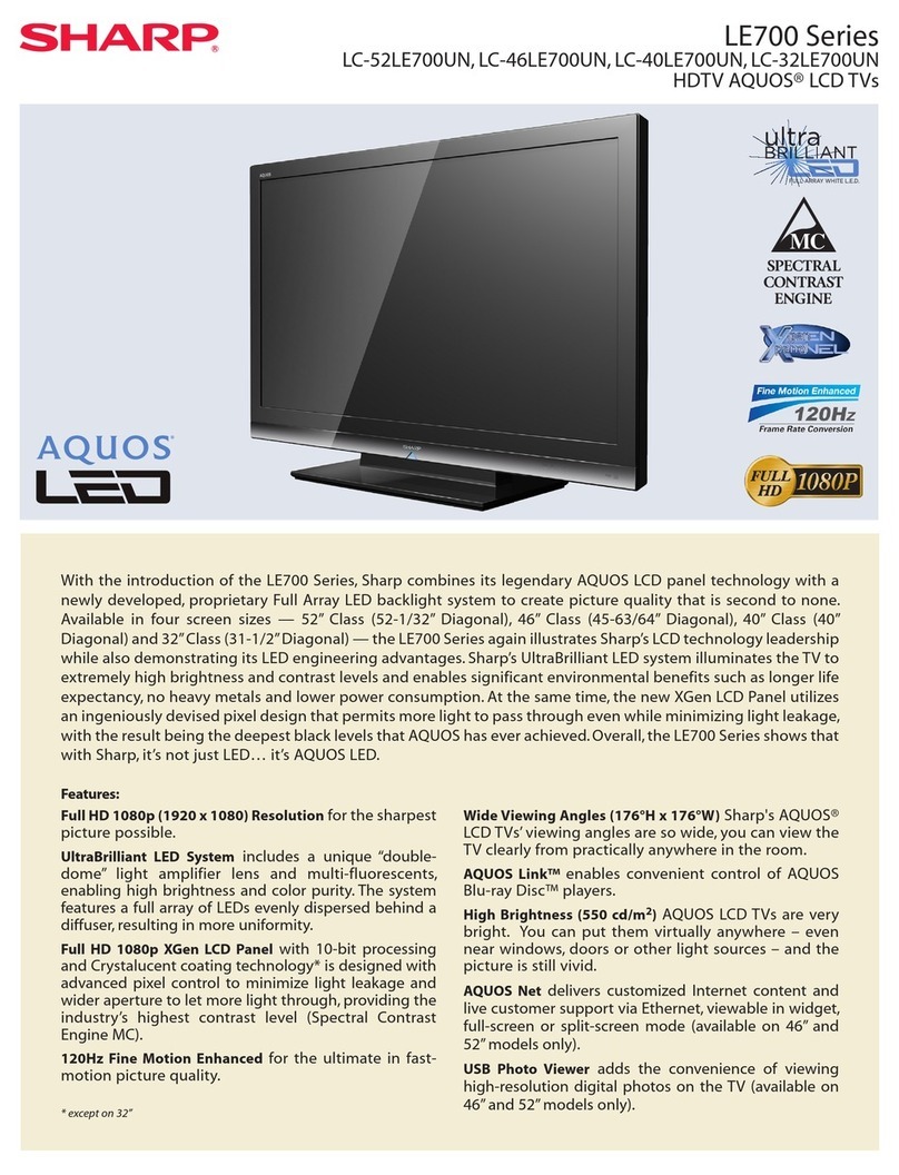 Sharp AQUOS LC-52LE700UN User manual