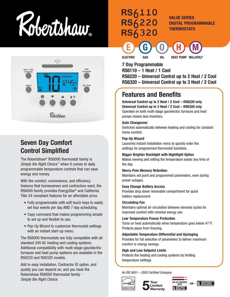 Robertshaw RS6110 User manual