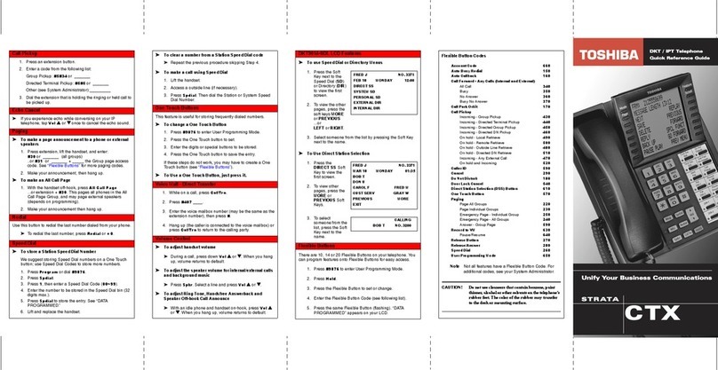 Toshiba STRATA CTX DKT3014-SDL User manual