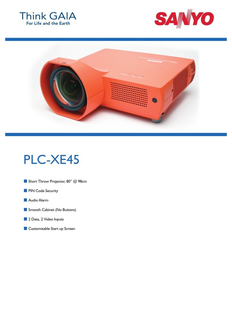 Sanyo Think GAIA PLC-XE45 Installation guide