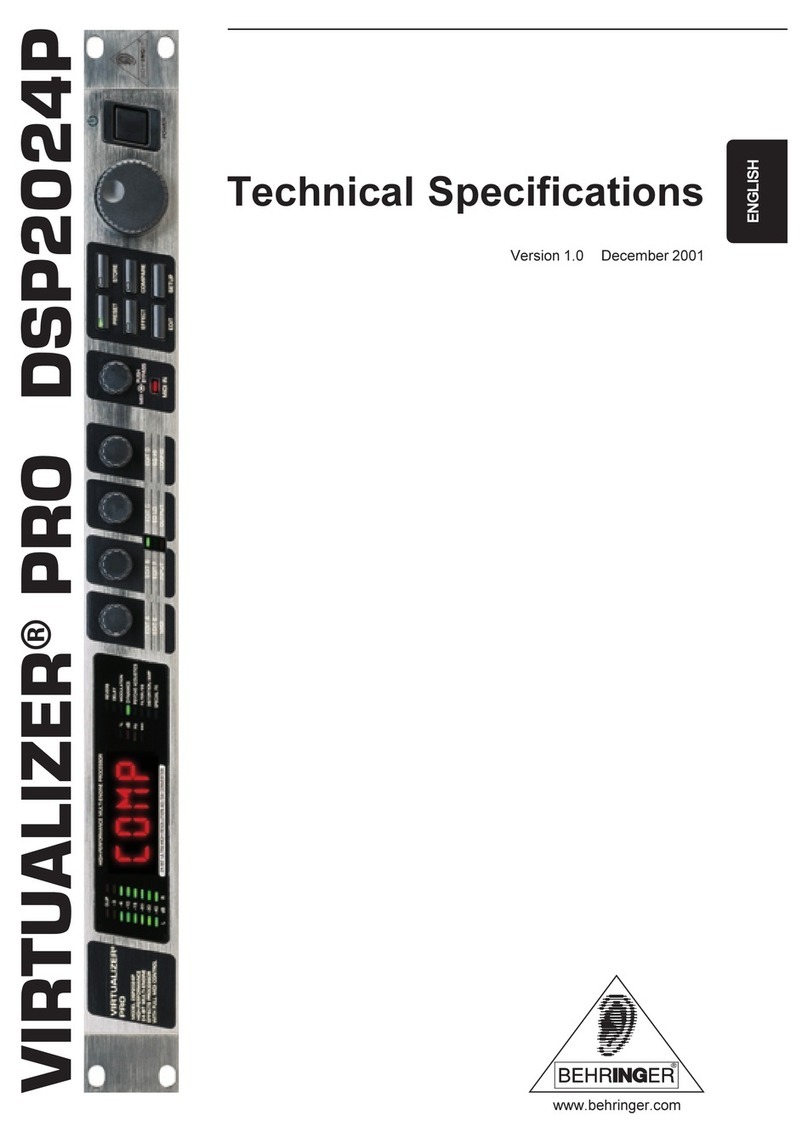 Behringer Virtualizer Pro DSP2024P User manual