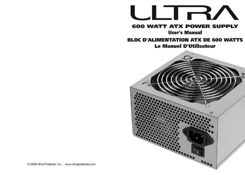 Ultra 600 WATT ATX POWER SUPPLY user manual