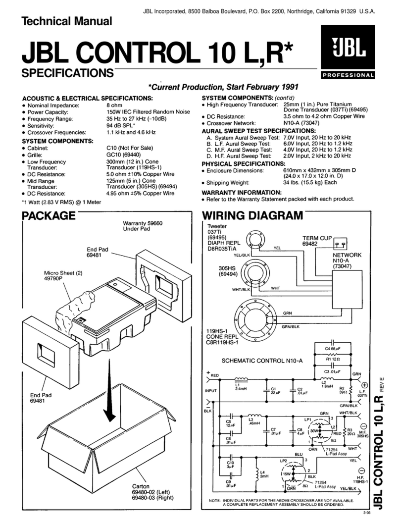 JBL CONTROL 10 L User manual JBL CONTROL 10 L User manual