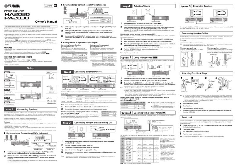 Yamaha MA2030 User manual