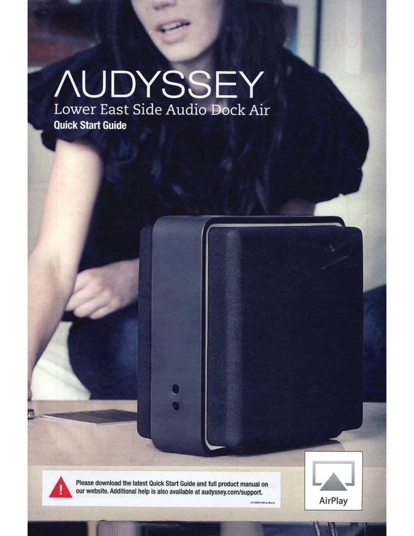 Audyssey Audio Dock Air quick start guide