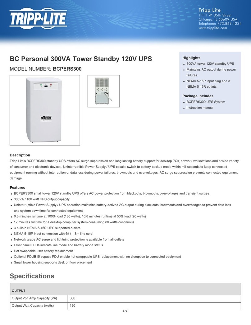Tripp Lite BC Personal Datashield BCPERS300 Specification sheet