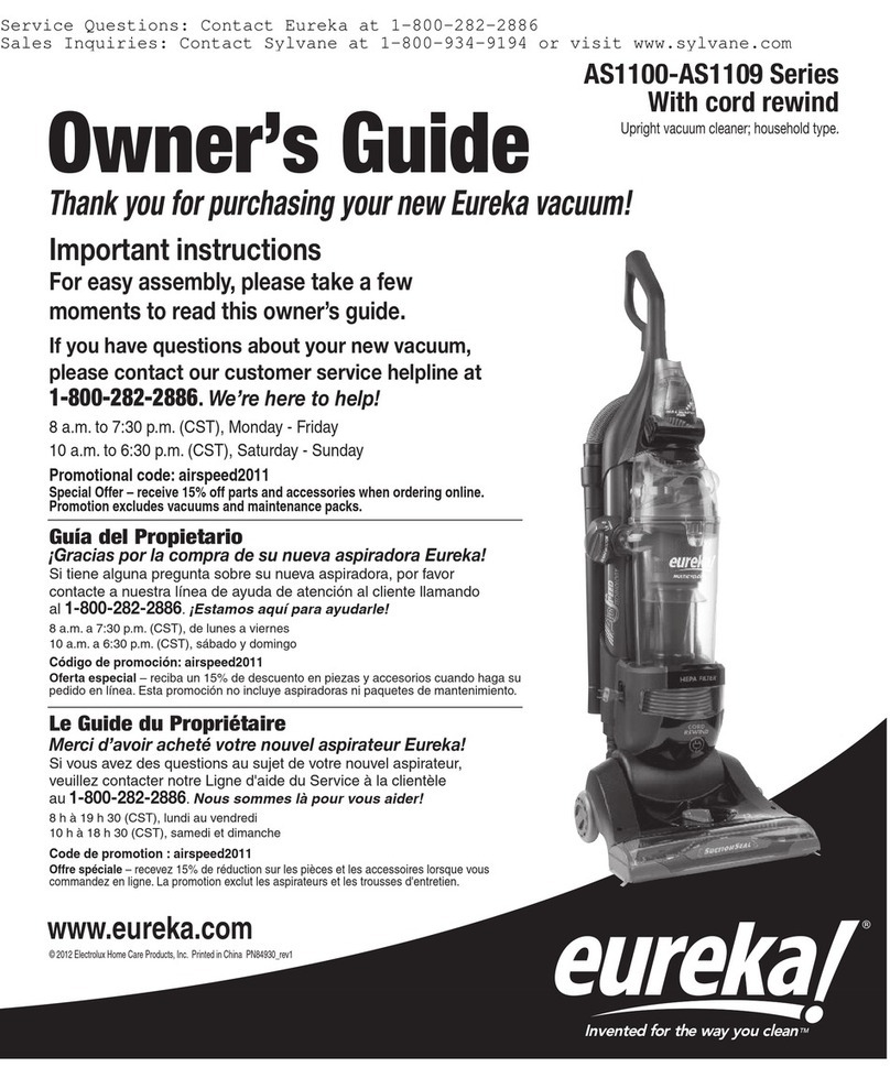 Eureka AS1100 series owner's guide