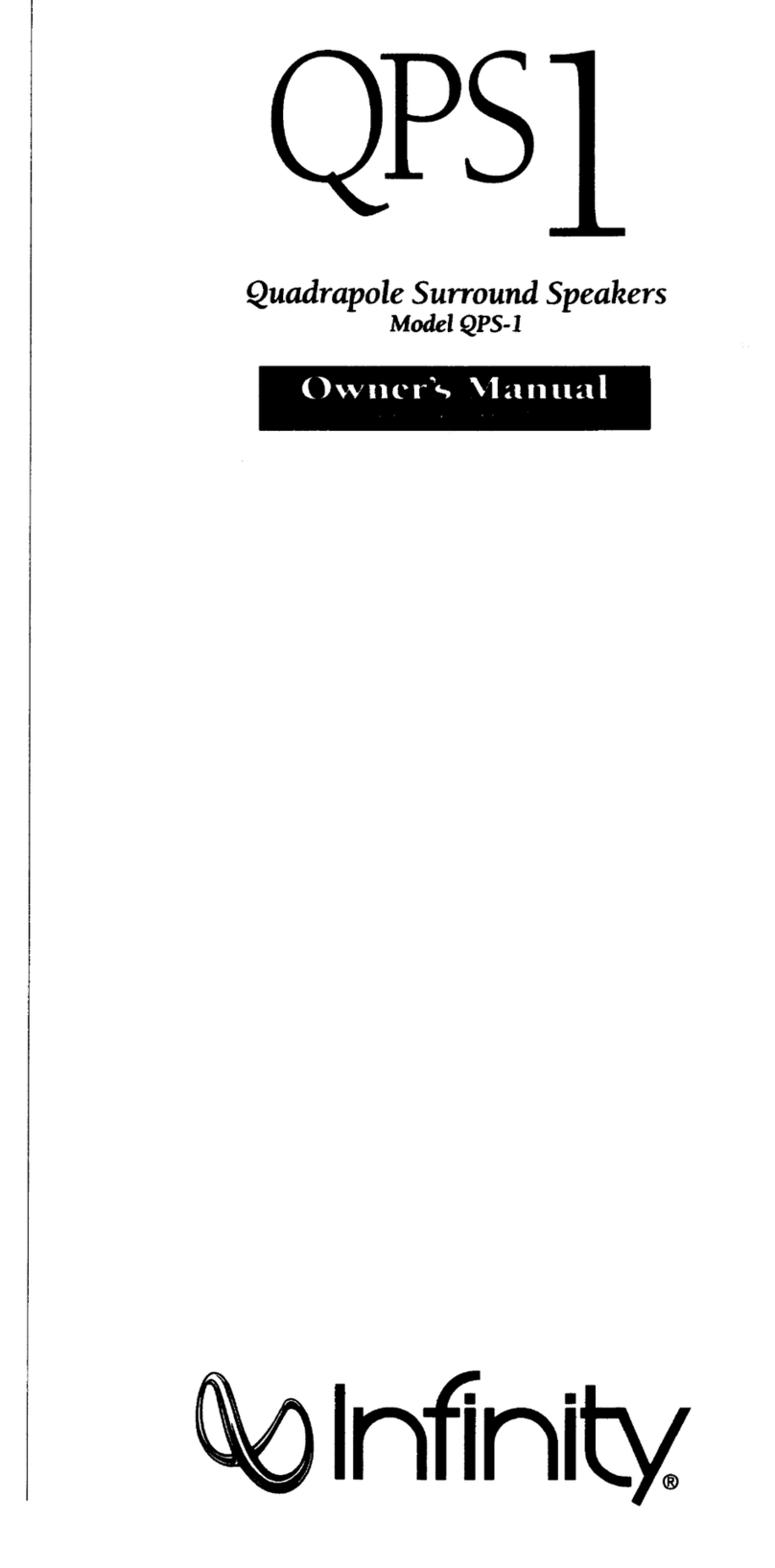 Infinity QPS1 owner's manual