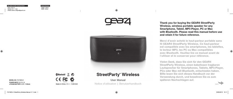 Gear4 StreetParty user manual