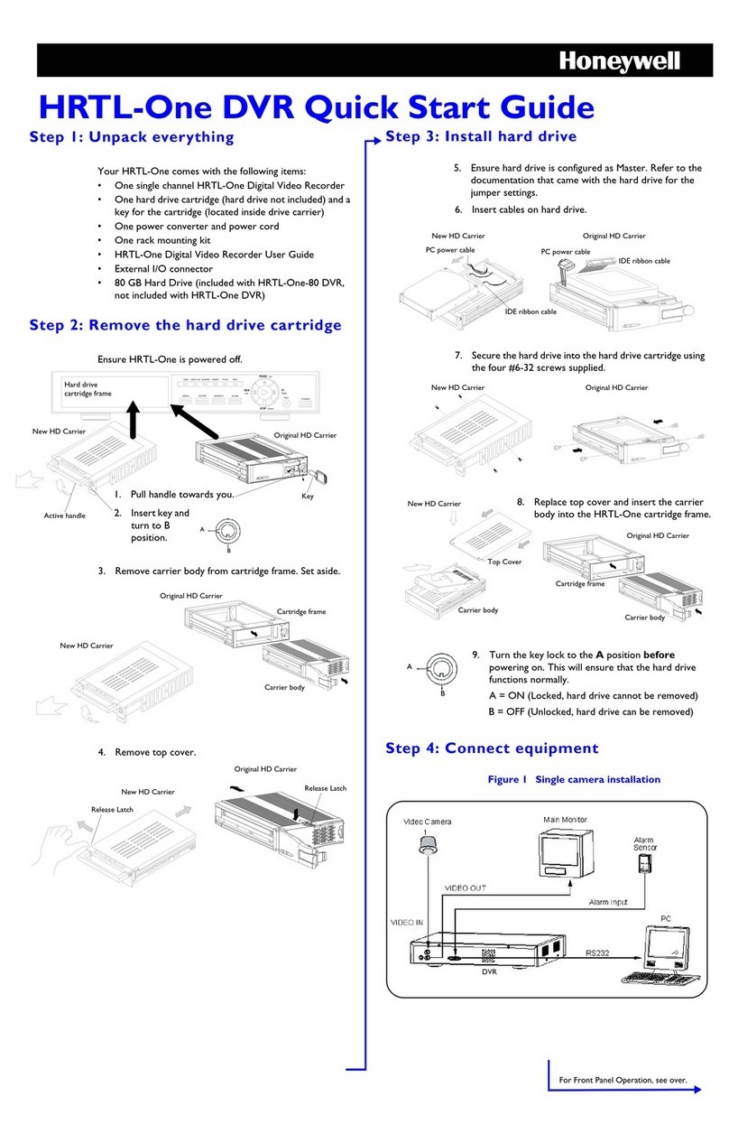 Honeywell HRTL-One DVR quick start guide