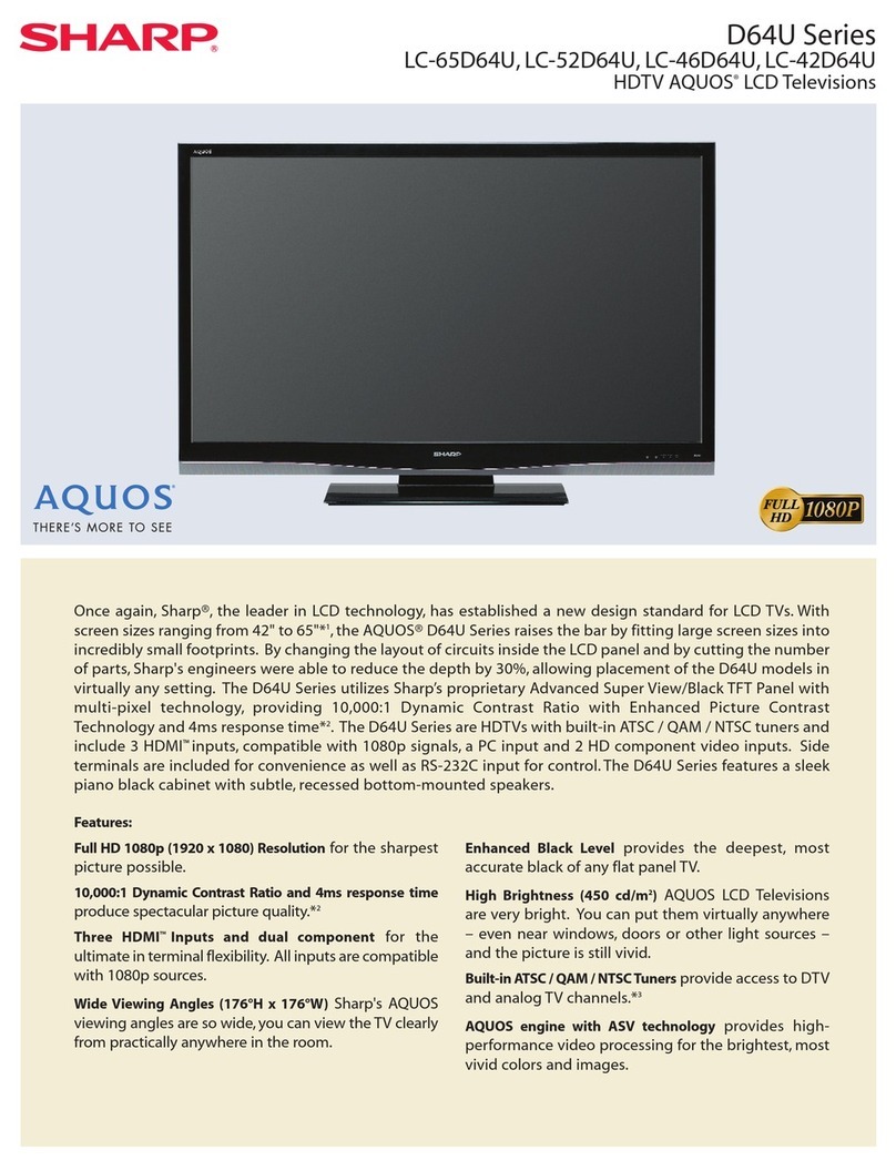 Sharp Aquos LC 65D64U User manual