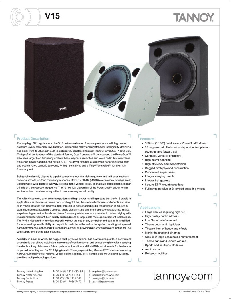Tannoy POWER V15 quick guide
