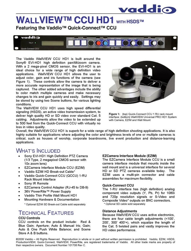VADDIO WallView HD1 CCU with HSDS Owner's manual