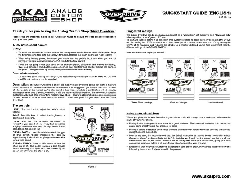 Akai Drive3 Overdrive quick start guide Akai Drive3 Overdrive quick start guide